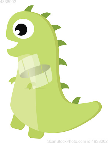 Image of A green dinosaur with horns vector or color illustration