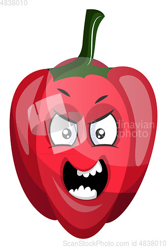 Image of Angry capsicum illustration vector on white background