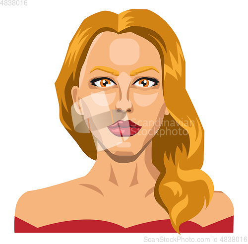 Image of Long haired blonde lady illustration vector on white background