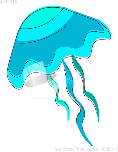 Image of Jelly fish in blue color vector or color illustration
