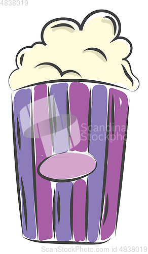 Image of A cup full of popcorn vector or color illustration