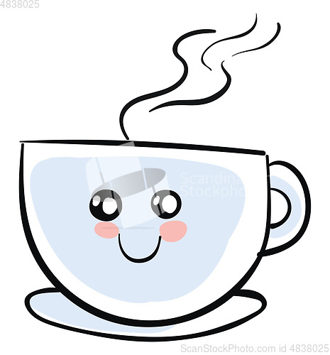 Image of A cute coffee cup vector or color illustration