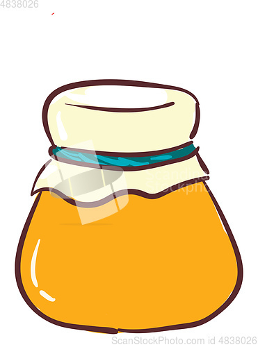 Image of Jar of honey vector or color illustration