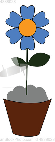Image of A little blue flower vector or color illustration
