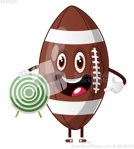Image of Rugby ball is holding target, illustration, vector on white back