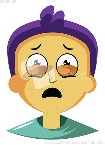 Image of Guy with purple hair is feeling emotional illustration vector on