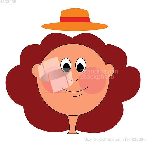 Image of Chubby girl with red hear and hat vector illustration 