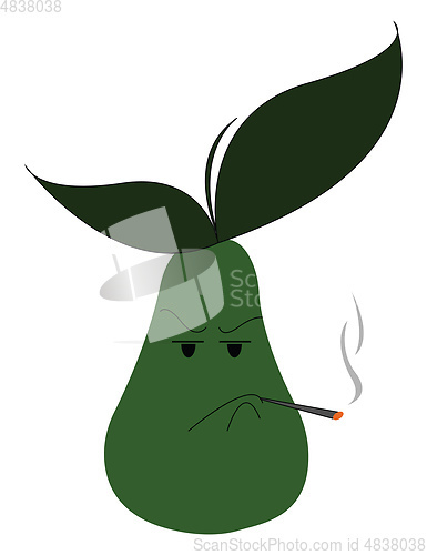 Image of Smoking pear illustration vector on white background 