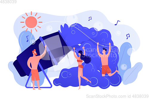 Image of Foam party concept vector illustration.