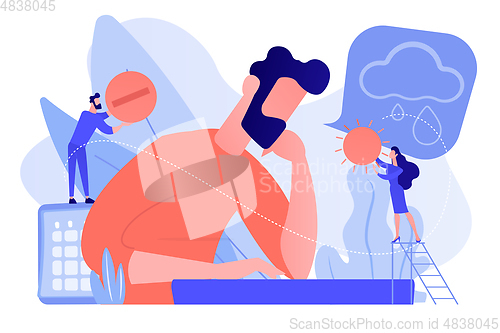 Image of Seasonal affective disorder concept vector illustration.