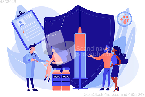 Image of Vaccination of adults concept vector illustration.