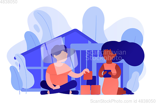 Image of Autism center concept vector illustration.