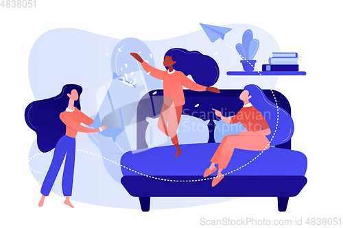 Image of Pajama party concept vector illustration.