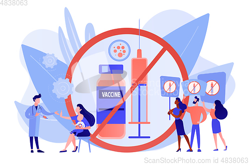 Image of Refusal of vaccination concept vector illustration.