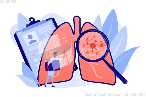 Image of Lung cancer concept vector illustration.