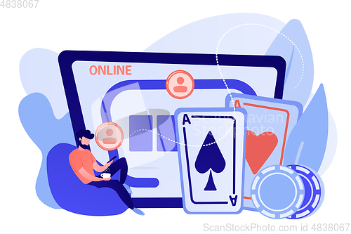 Image of Online poker concept vector illustration.