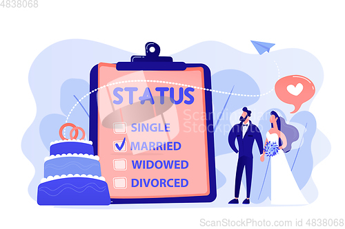 Image of Relationship status concept vector illustration.