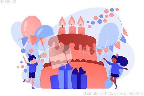 Image of Kids birthday concept vector illustration.