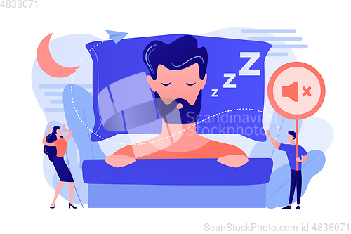 Image of Night snoring concept vector illustration.