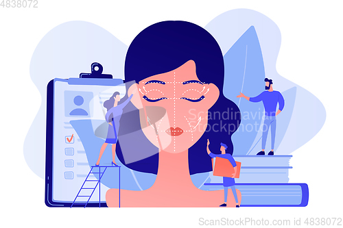 Image of Face lifting concept vector illustration.