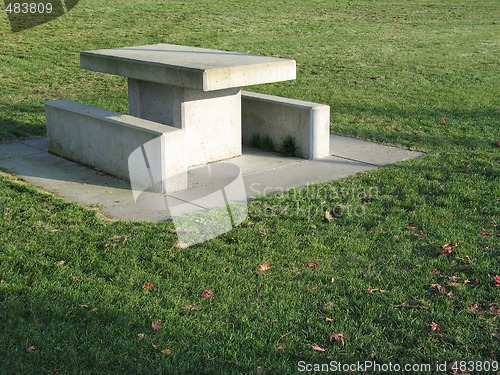 Image of concrete picnic table