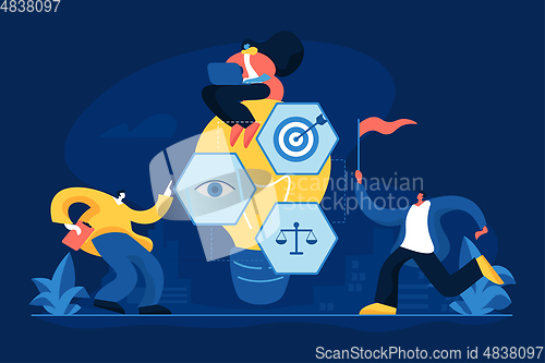 Image of SEO analysis, management flat vector illustration