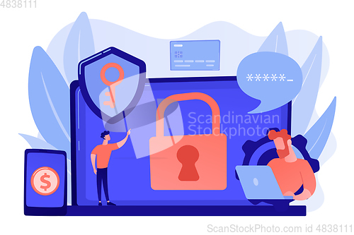 Image of Cyber security software concept vector illustration.