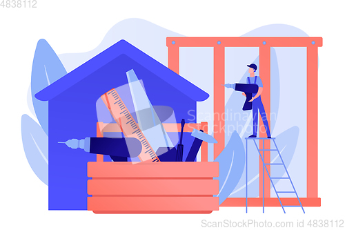 Image of Carpenter services concept vector illustration