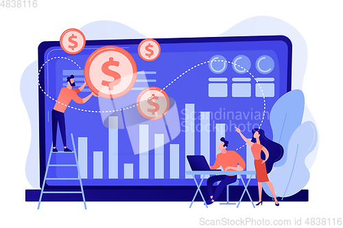 Image of Data monetization concept vector illustration.