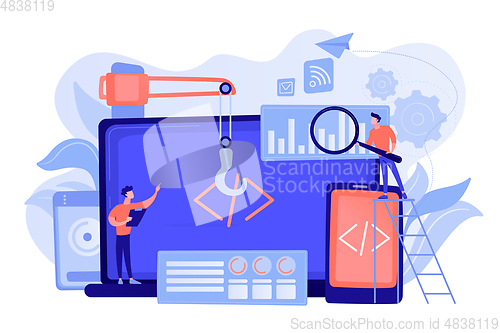 Image of Cross-platform development concept vector illustration.