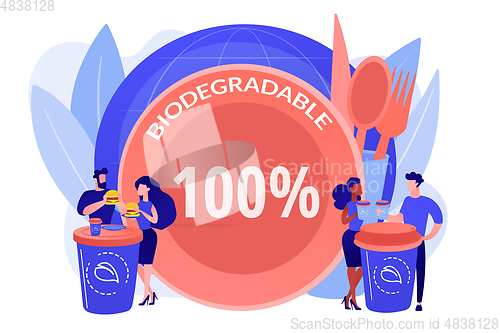 Image of Biodegradable disposable tableware concept vector illustration