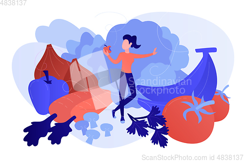 Image of Raw veganism concept vector illustration.