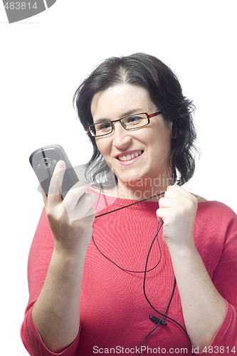 Image of woman technology mp3 music