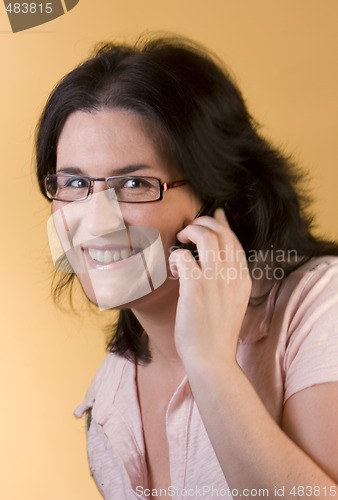 Image of young woman communication technology