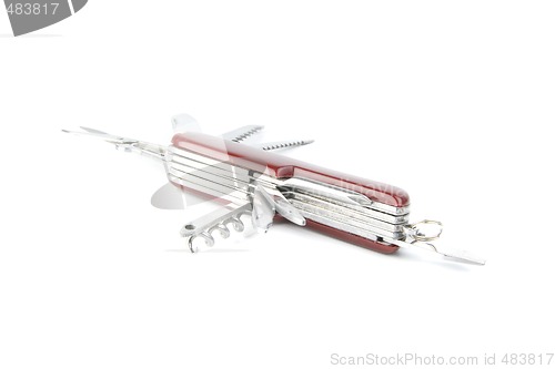 Image of marketing red swiss army pocket knife tool