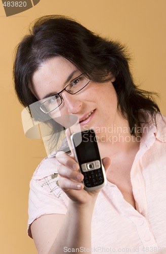 Image of young woman communication technology