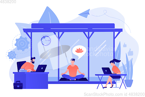 Image of Office meditation booth concept vector illustration.
