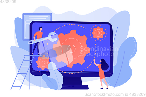 Image of Computer service concept vector illustration.