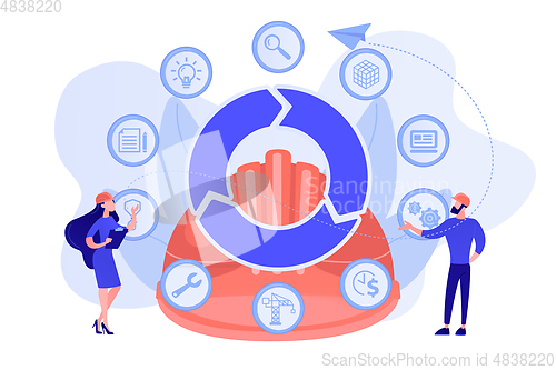 Image of Building information modeling concept vector illustration.