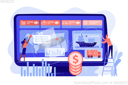 Image of Supply chain analytics concept vector illustration