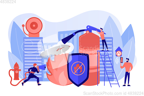 Image of Fire protection concept vector illustration.