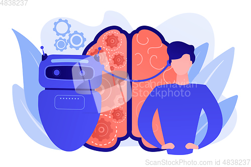 Image of Augmented intelligence concept vector illustration.