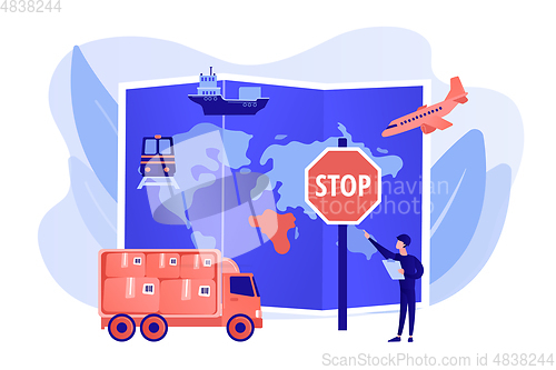 Image of Embargo regulation concept vector illustration