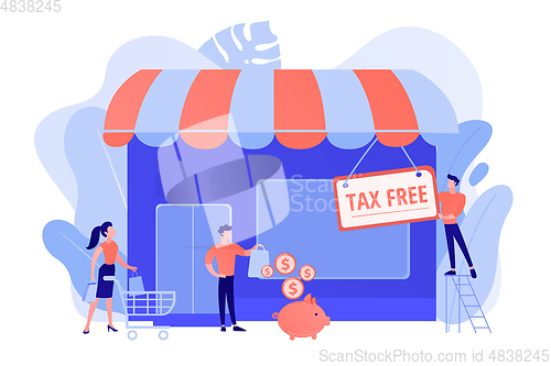 Image of Tax free service concept vector illustration