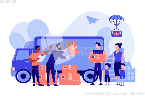 Image of Humanitarian aid concept vector illustration.