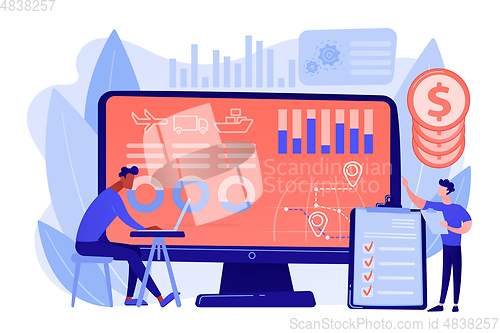 Image of Supply chain analytics concept vector illustration