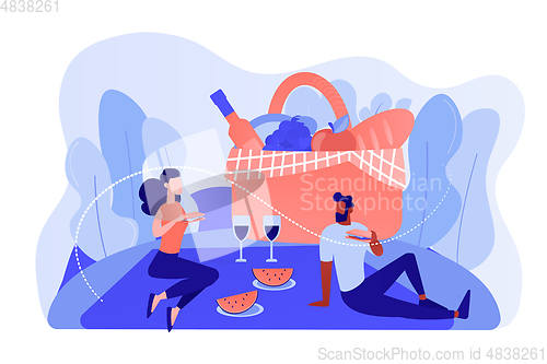 Image of Summer picnic concept vector illustration.