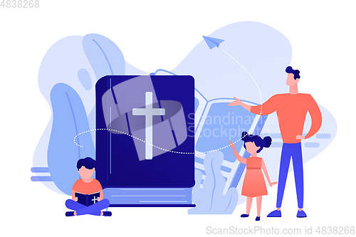 Image of Religious summer camp concept vector illustration.