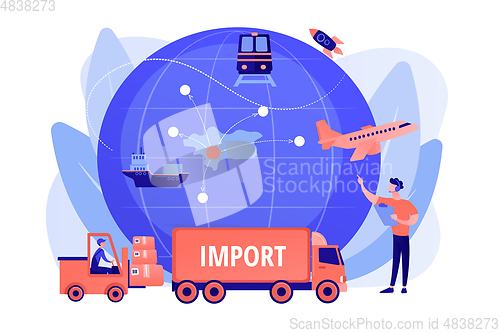 Image of Import of goods and services concept vector illustration