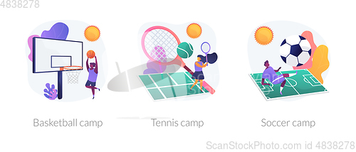 Image of Sport camps vector concept metaphors.